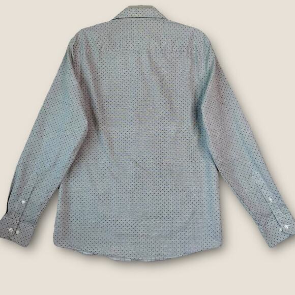 Geoffrey Beene Long Sleeve Button Up Slim Fit Shirt Stretch Mens M Dotted Gray - Picture 2 of 10